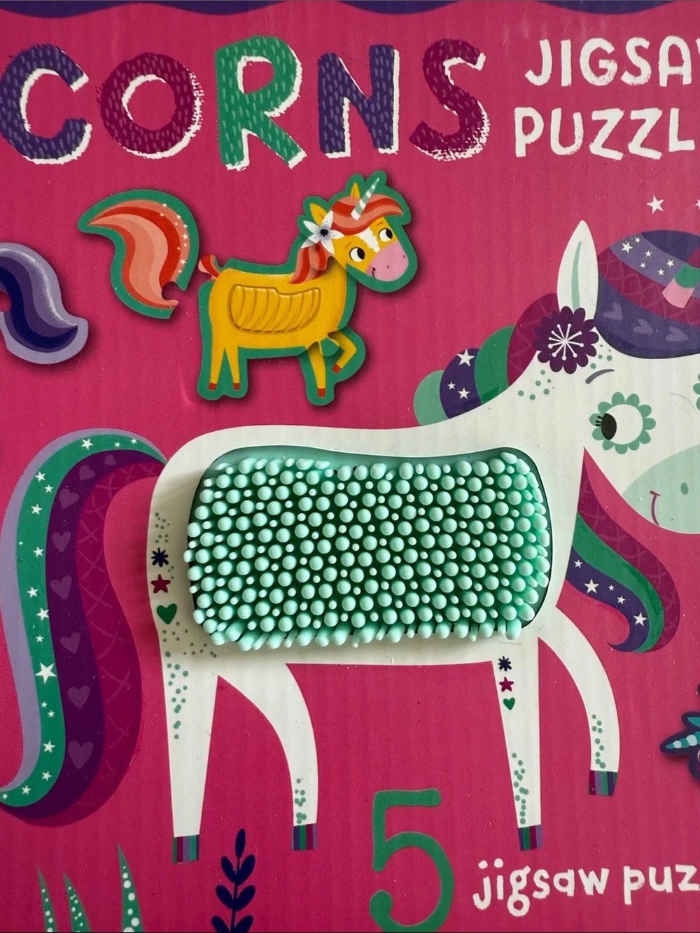 NWT Unicorns Touch and Feel Sensory Jigsaw Puzzles - Pink
